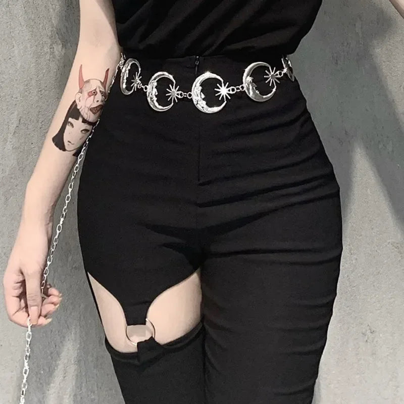 Gold Gothic Chain Moon Sun Metal Belt Main image