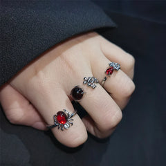 Y2K Gothic Irregular Stone Animal Ring
