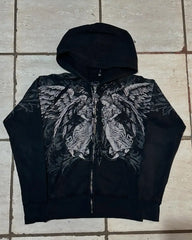 Gothic Vintage Skull Zipper Hoodie