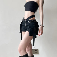 Y2K Streetwear Low-Waist Shorts