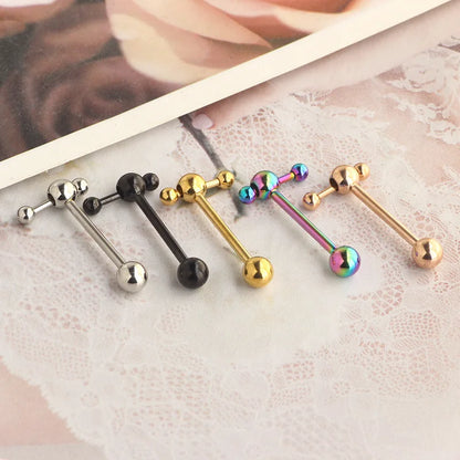 Hollow Ball Hammer Gold Color Tongue Ring