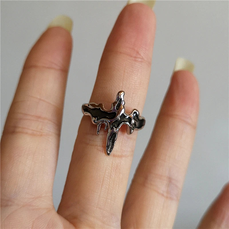Gothic Black Spider Ring