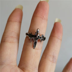 Gothic Black Spider Ring