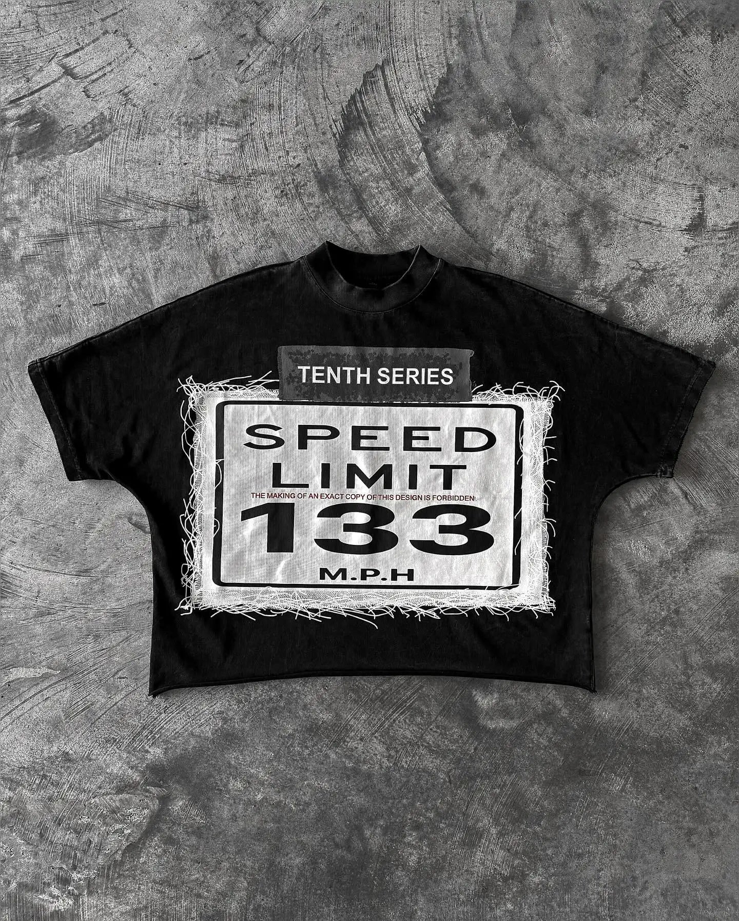 Y2K Hip Hop Graphic Print Irregular Cotton T-shirt Main image