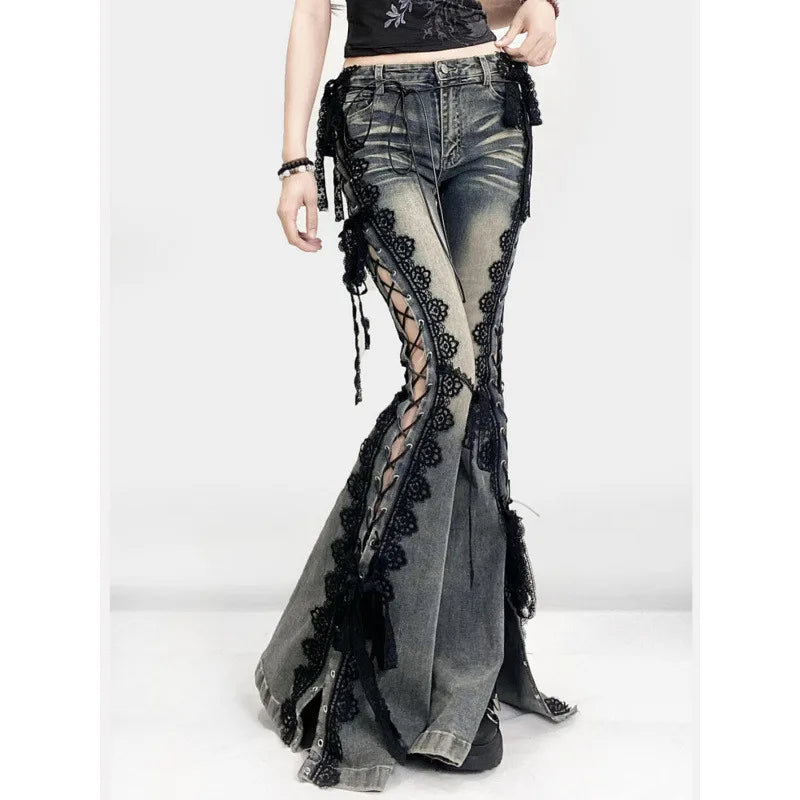 Lace-up Gothic Flare Bootcut Pant Main image