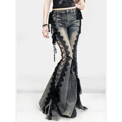 Lace-up Gothic Flare Bootcut Pant