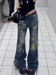 Vintage Washed Wide Leg Pants