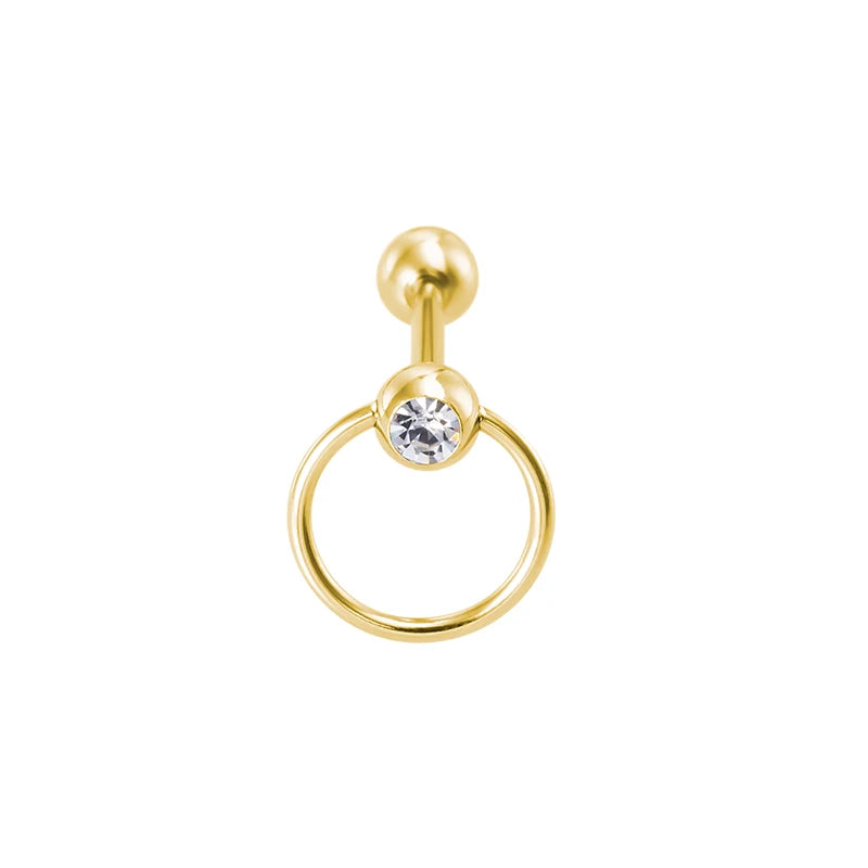 Zircon Stainless Steel Barbell Tongue Ring