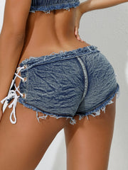 Hole Washed Denim Short
