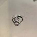 Heart Cat Eye Stone Titanium Steel Lip Stud