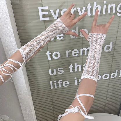 Gothic Punk Lace Strap Glove