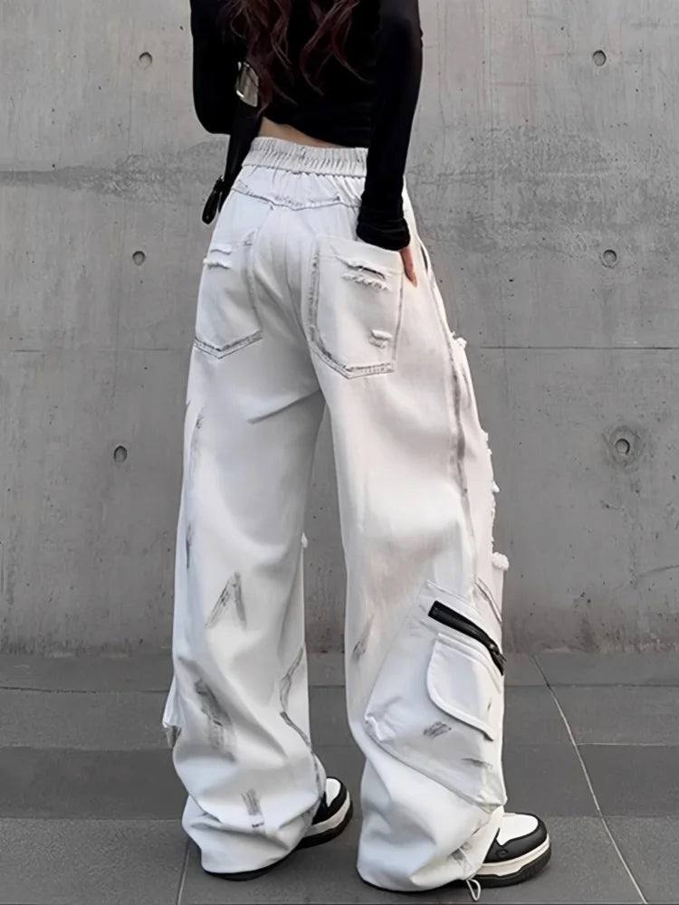 Graffiti Ripped Cargo Pants Secondary image