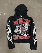 Gothic Printed Pattern Pullover Hoodie