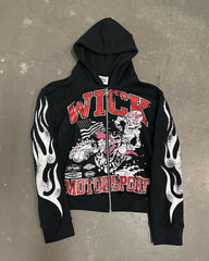 Gothic Printed Pattern Pullover Hoodie