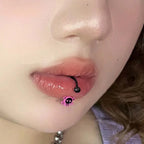 Pink Skeleton Anime Lip Stud