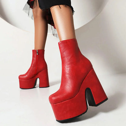 Luxury Metal Buckle Lace-Up Gothic Platform Boot