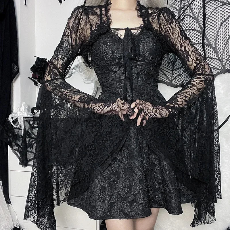 Long Sleeve Punk Mesh Top Main image