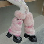 Gothic Leopard Fur Chain Belt Sock