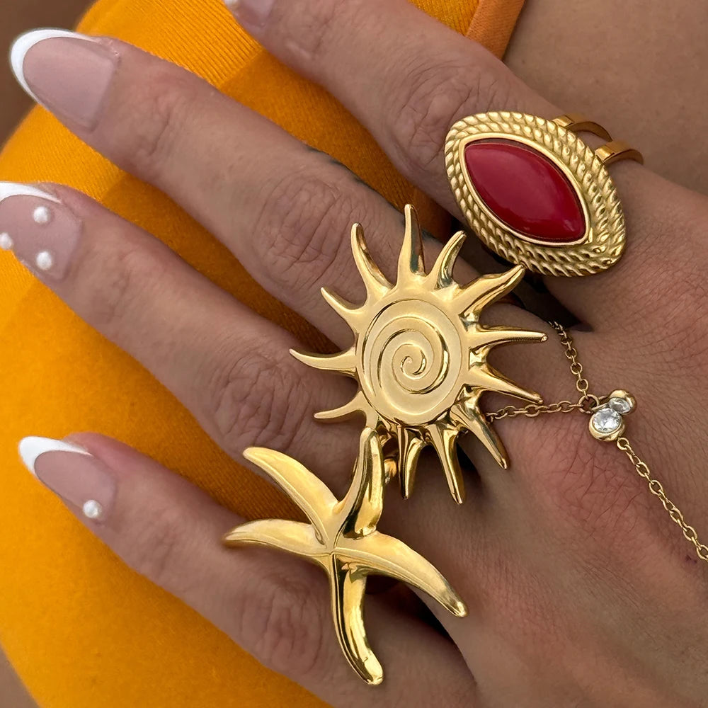 Ocean Wind Spiral Gothic Ring Main image