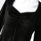 Velvet Bell Sleeve Mini Dress
