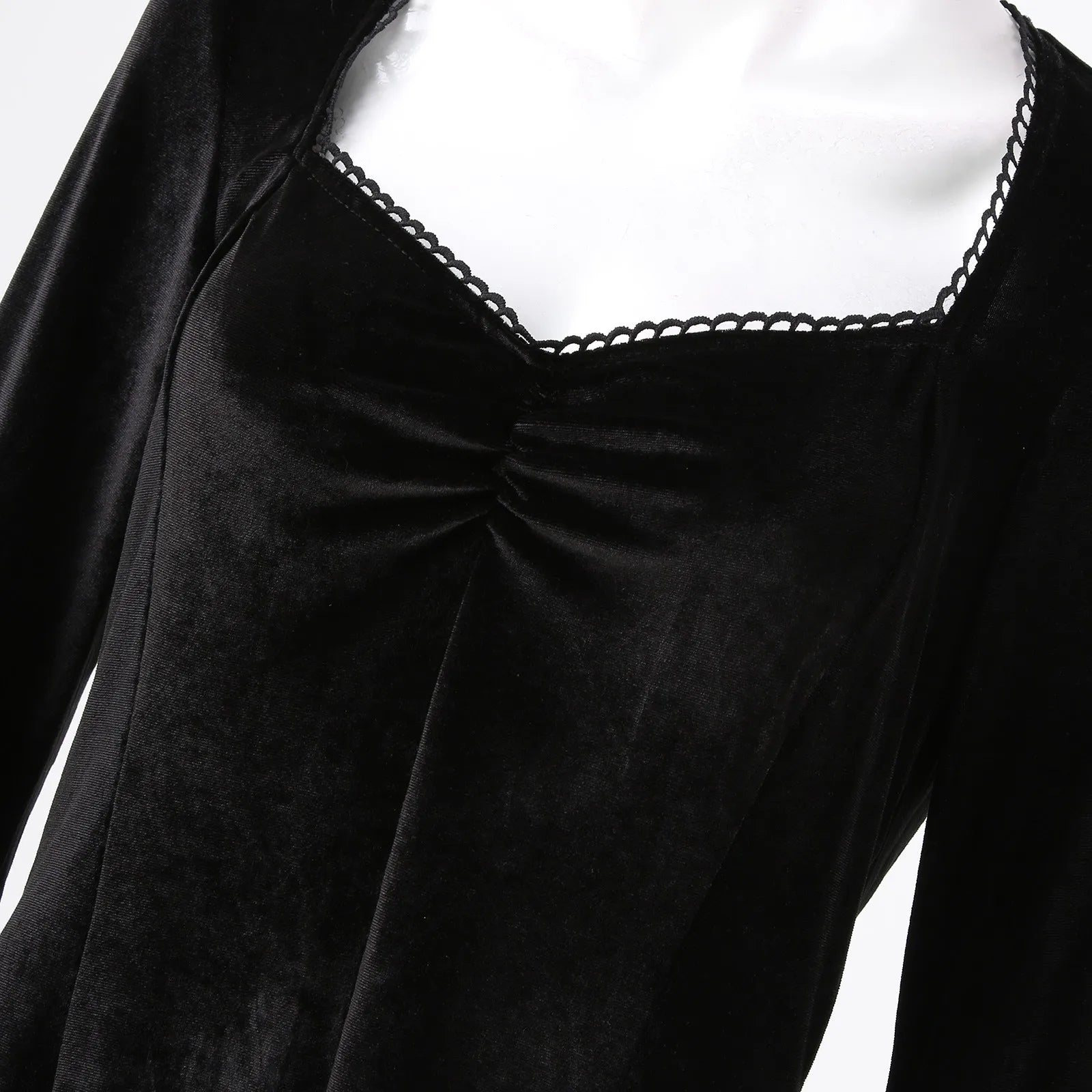 Velvet Bell Sleeve Mini Dress