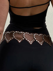 Rivet Gothic Heart-Shape PU Leather Belt
