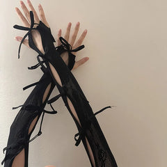 Gothic Punk Bow Hollow Out Glove