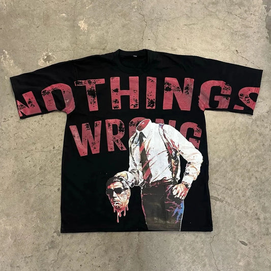 Punk Rock Graphic Cotton Oversized T-shirt