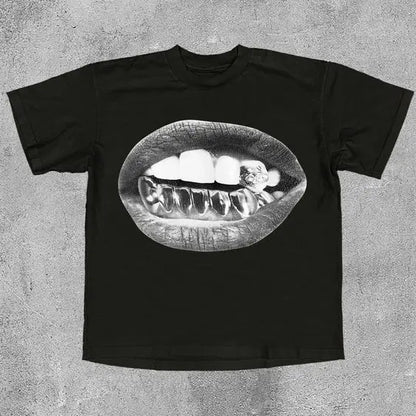 Y2K Retro Graphic Printed Oversized Cotton T-shirt