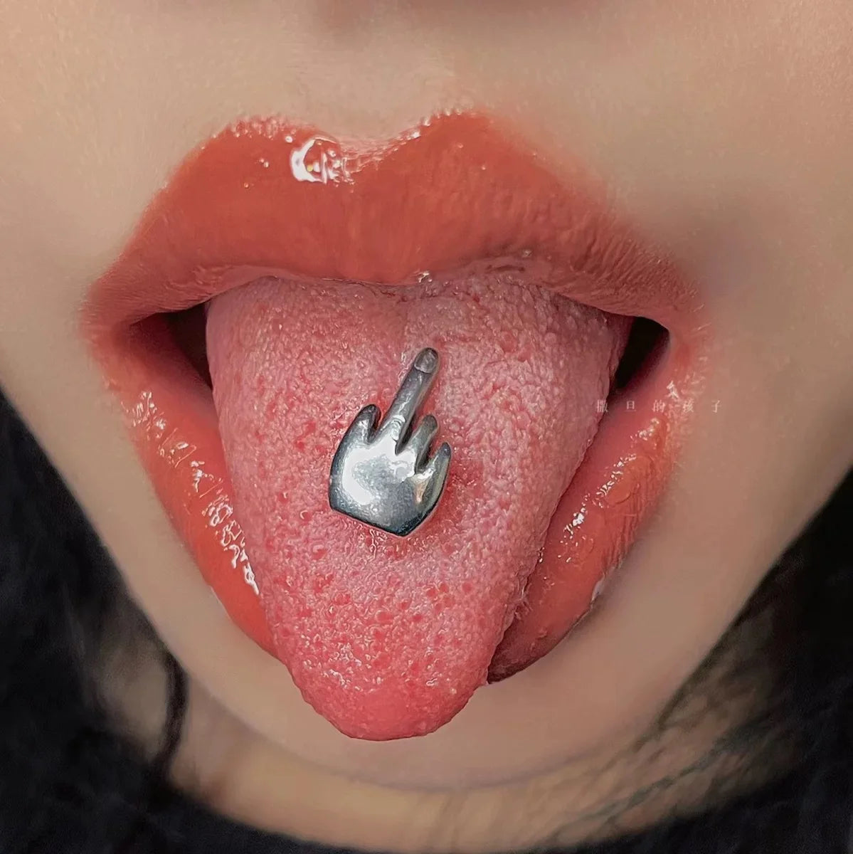Stainless Steel Hand Finger Punk Tongue Ring Main image