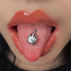 Stainless Steel Hand Finger Punk Tongue Ring