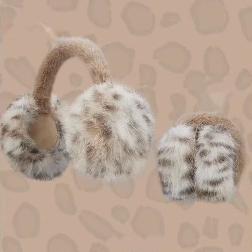 Y2K Leopard Faux Fur Foldable Earmuff Secondary image