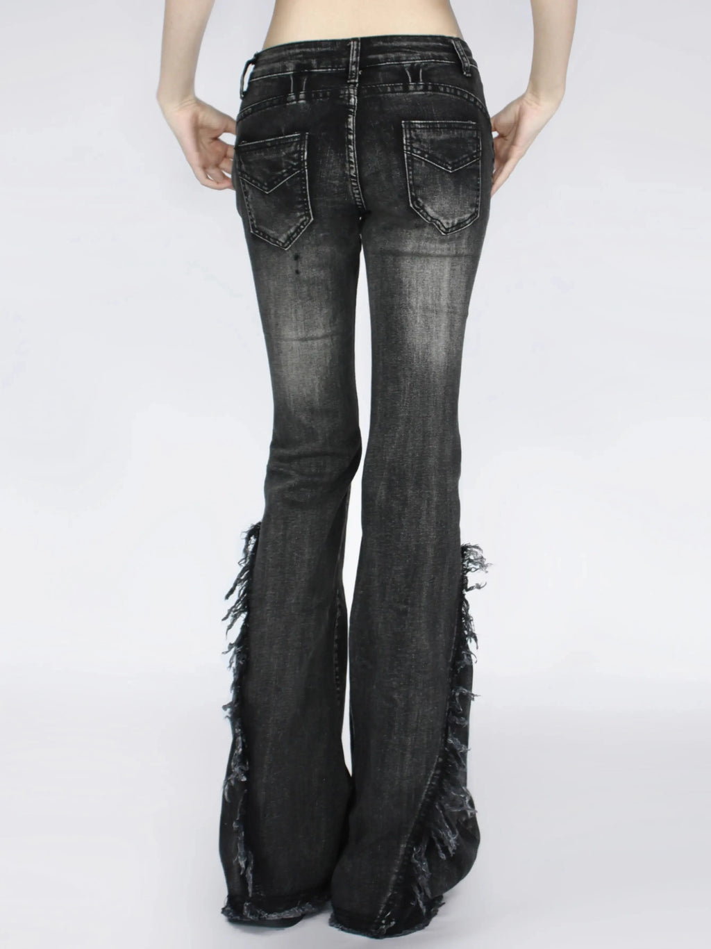 Black Gothic Baggy Flare Pant