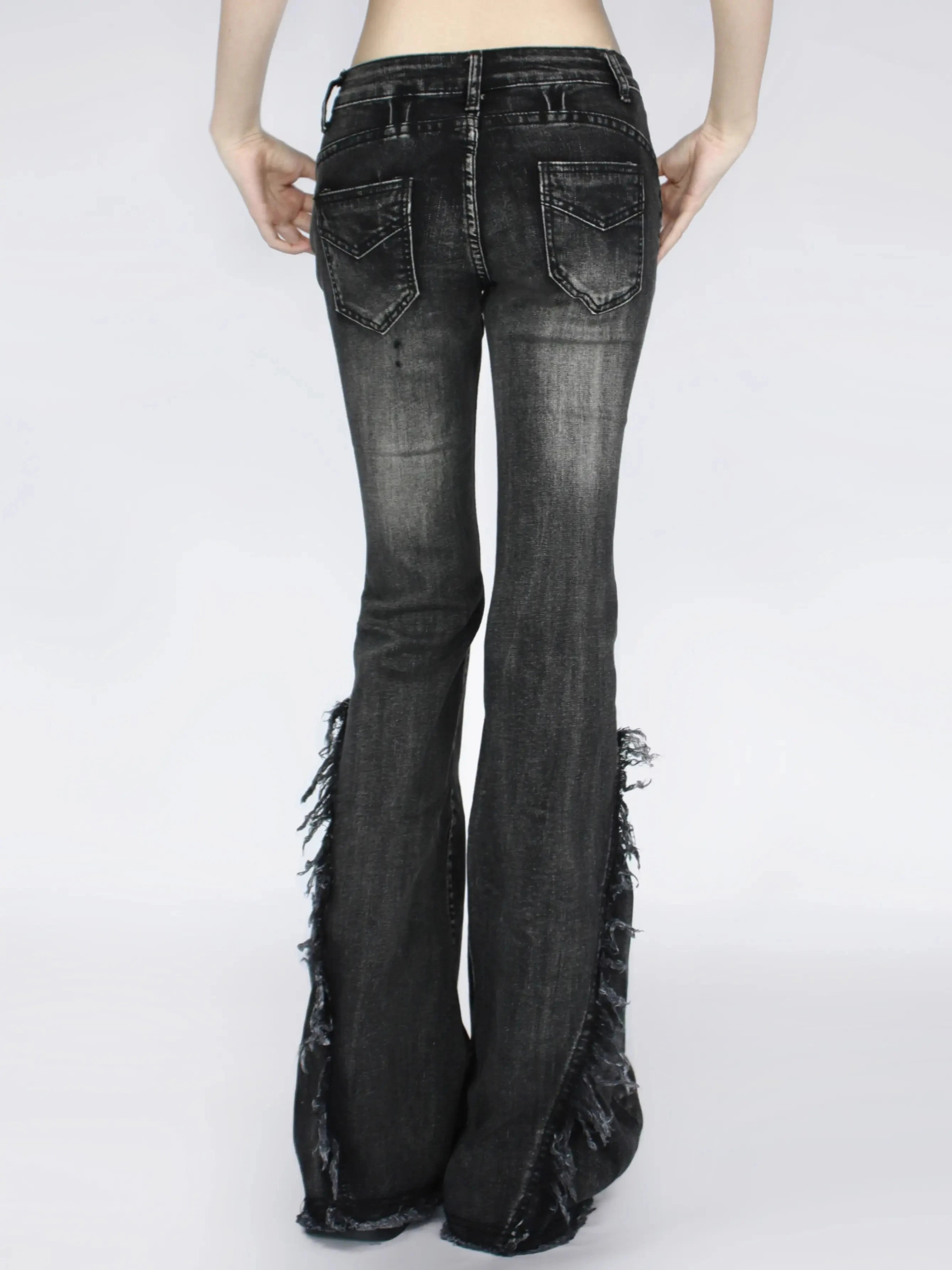 Black Gothic Baggy Flare Pant