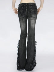 Black Gothic Baggy Flare Pant