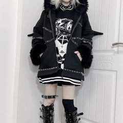 Thicked Punk Style Hooded Coat