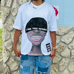 Cartoon Character Print Cotton T-shirt