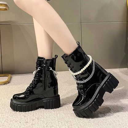 Winter Chunky Platform Punk Gothic Lace Up Boot