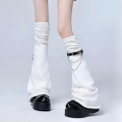Gothic Over Knee Leather Buckle Sock