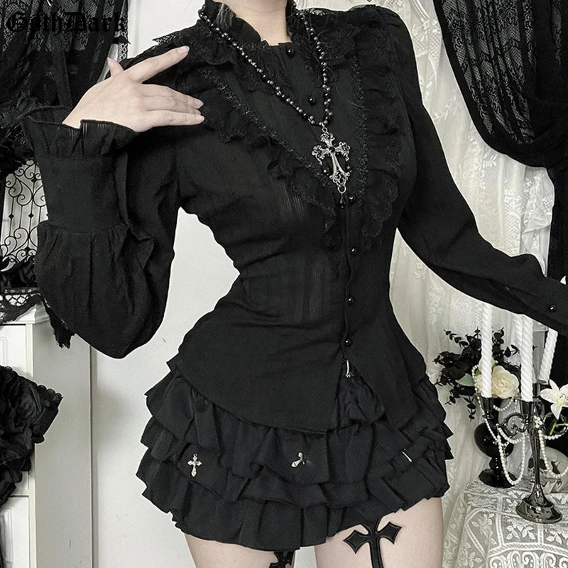 Textured Lace Trim Blouse Secondary image