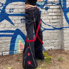 Star Print Gothic Baggy Pant