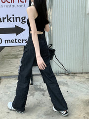 Frayed Gothic Straight Denim Pant