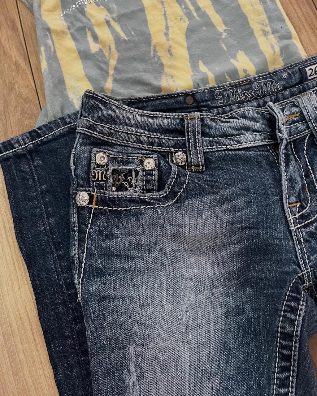 Retro Blue Wash Pants