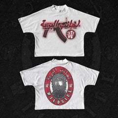 Hip Hop Cartoon Print Oversized Cotton T-shirt