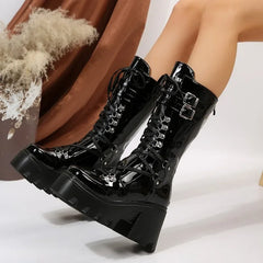 Winter Fashion Mid Tube Platform Gothic Boot