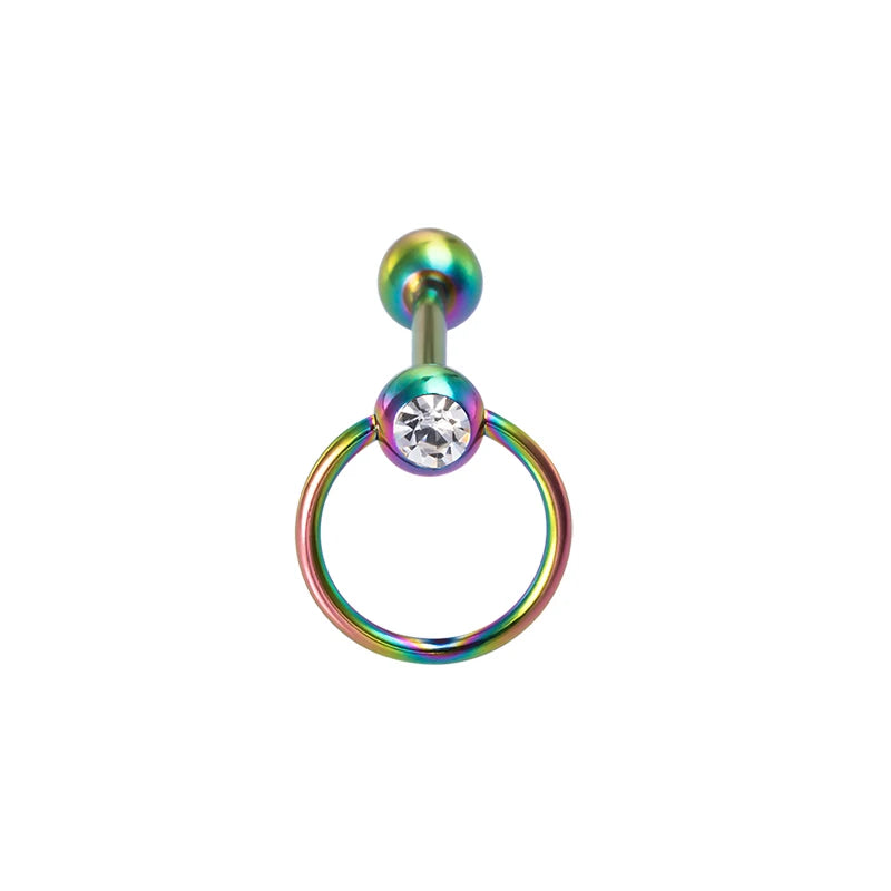 Zircon Stainless Steel Barbell Tongue Ring