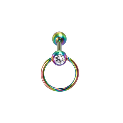 Zircon Stainless Steel Barbell Tongue Ring