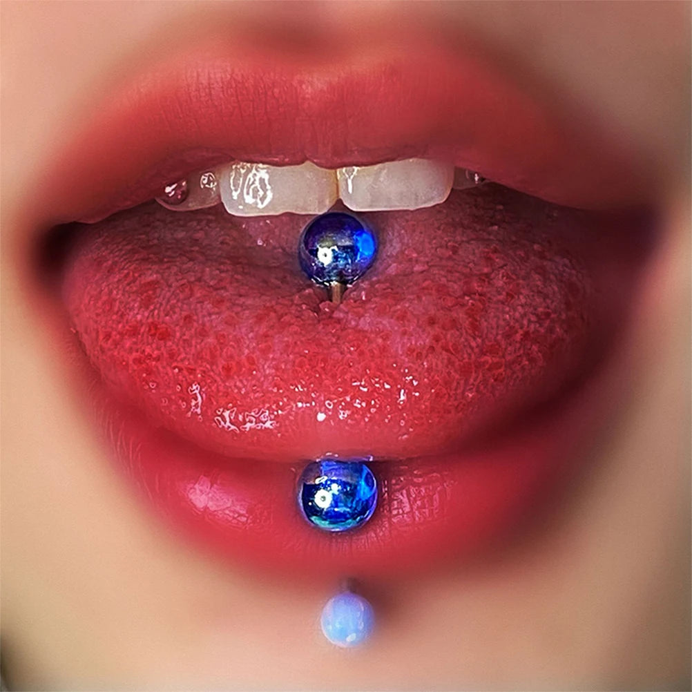 16mm Titanium Steel Colorful Ball Tongue Ring