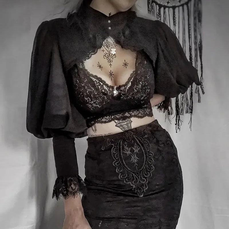 Victorian Inspired Mesh Top Secondary image