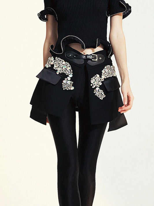 Drawstring Irregular Hem Skirt